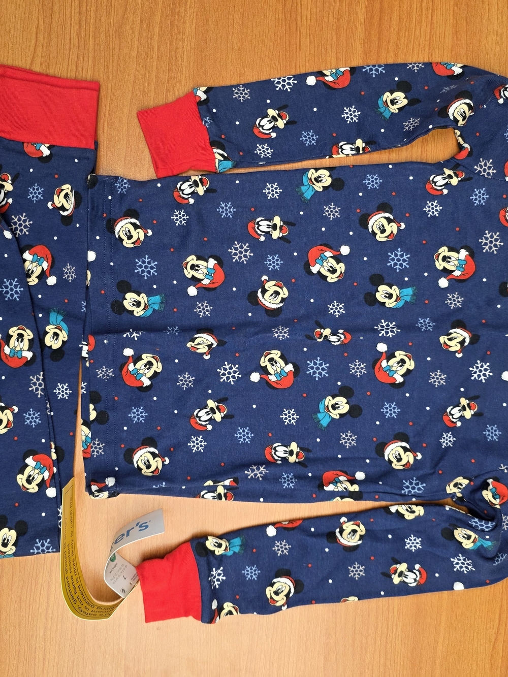Carter's Navy Mickey Mouse Holiday Pajama Set with Red Trim